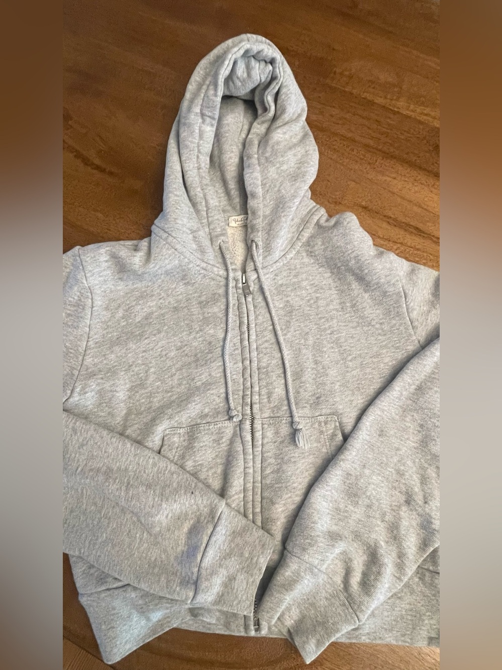 Brandy Melville Light Gray Zip Hoodie